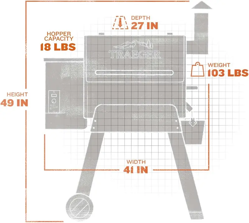 Grill i wędzarnia na pellet drzewny Traeger Pro 22, zapłon elektryczny, kompatybilny z WiFIRE™, wykończenie w kolorze brązowym