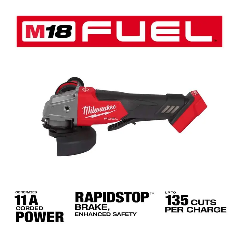 Szlifierka kątowa bezszczotkowa Milwaukee M18 FUEL 18 V litowo-jonowa, 4-1/2 cala/5 cali z włącznikiem łopatkowym (tylko narzędzie) 2880-20