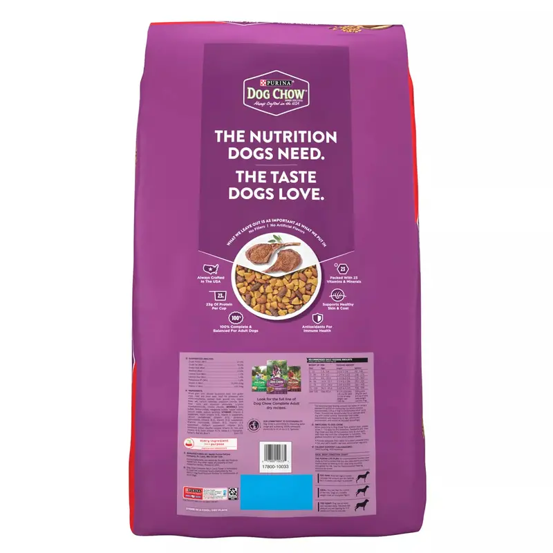 Purina Dog Chow Complete Adult Lamb and Rice, sucha karma o wysokiej zawartości białka, 20 kg