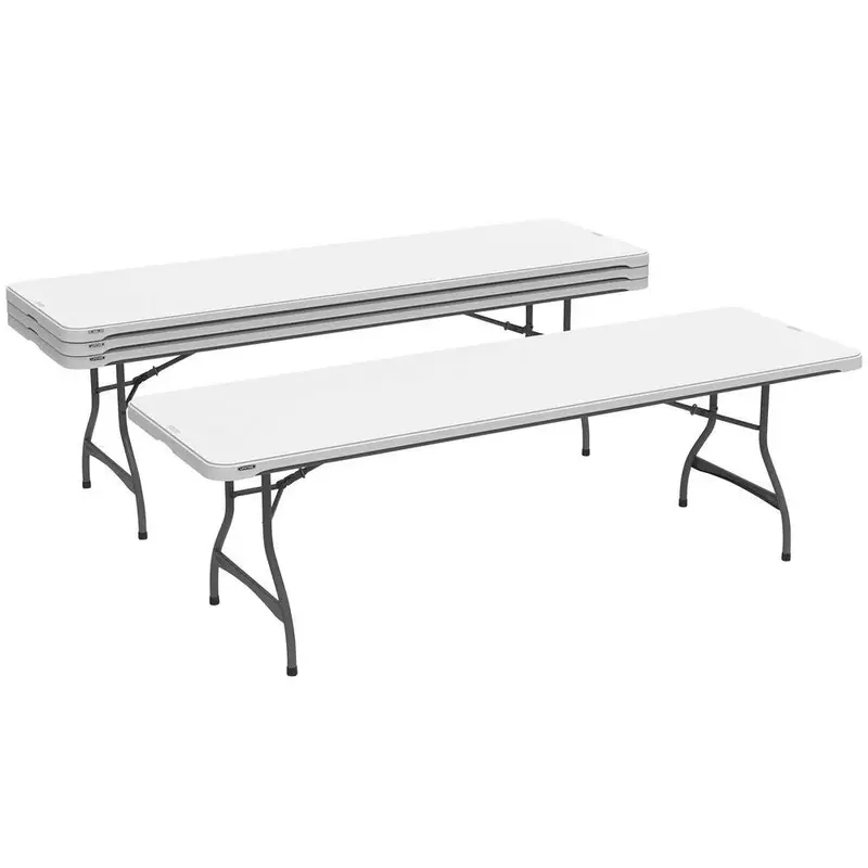 Zestaw 4 składanych stołów sztaplowanych Lifetime, 244 cm – wykończenie w kolorze matowej bieli (model 80344)