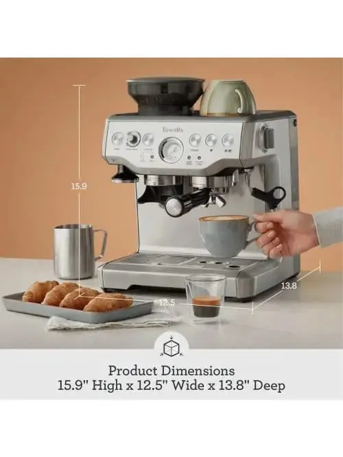 Półautomatyczny ekspres do kawy Breville Barista Express BES870XL z wbudowanym młynkiem, wykończenie ze stali nierdzewnej