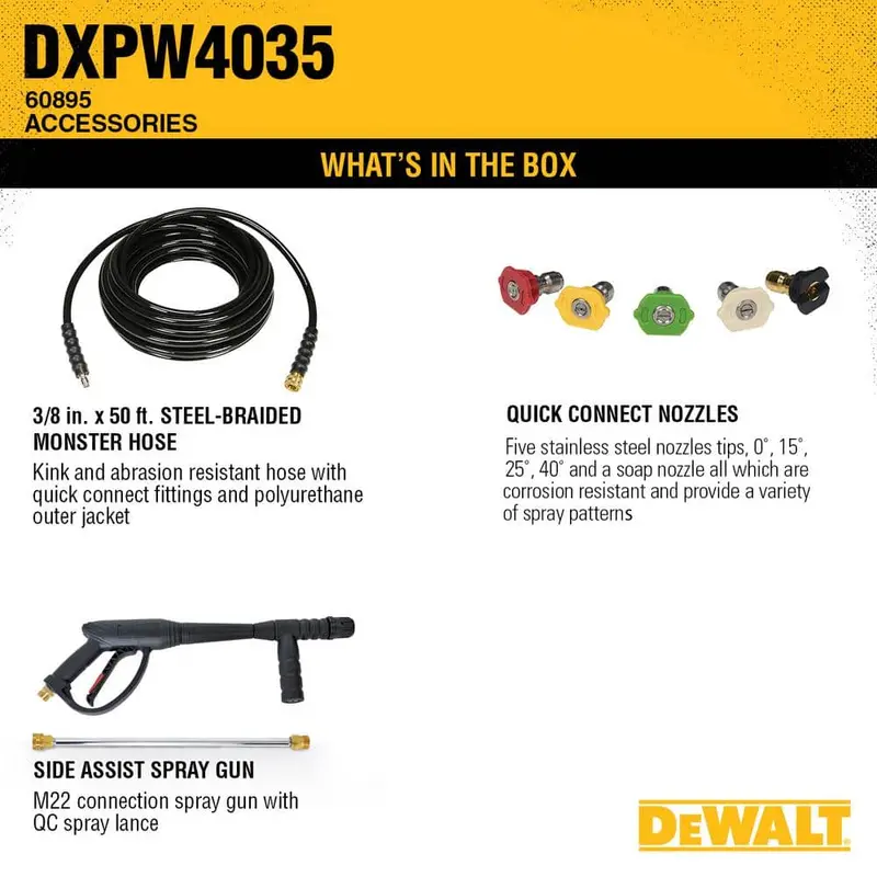 Myjka ciśnieniowa na zimną wodę benzynowa DEWALT 4000 PSI 3,5 GPM i silnik HONDA GX270 (49 stanów) DXPW4035