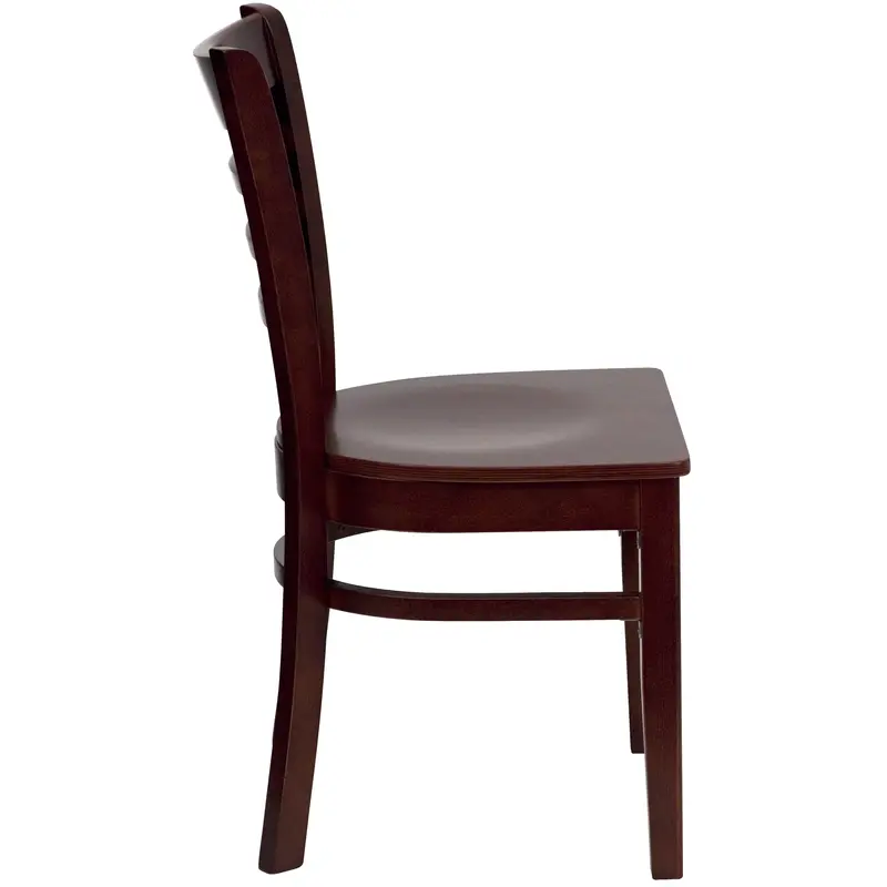 Krzesło restauracyjne mahoniowe z oparciem listwowym, seria HERCULES firmy Flash Furniture