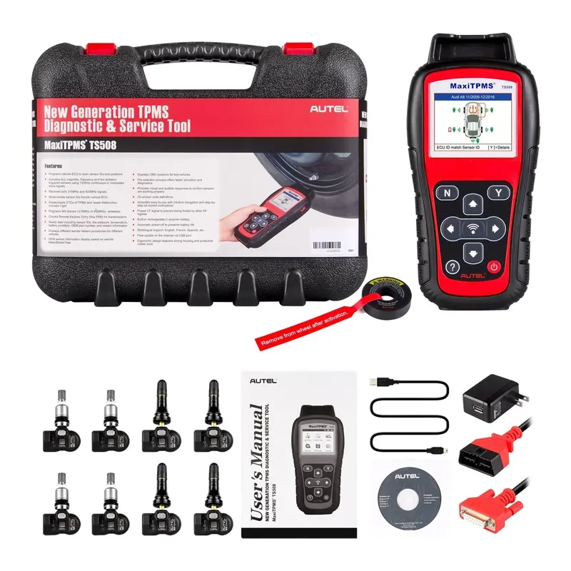 Narzędzie diagnostyczne i konserwacyjne TPMS Autel MaxiTPMS TS508K z czujnikami MX o podwójnej częstotliwości (315 MHz i 433 MHz)