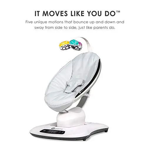 Huśtawka dla niemowląt 4moms mamaRoo 4 Multi-Motion – połączenie Bluetooth z kołysanką i pięcioma uspokajającymi ruchami