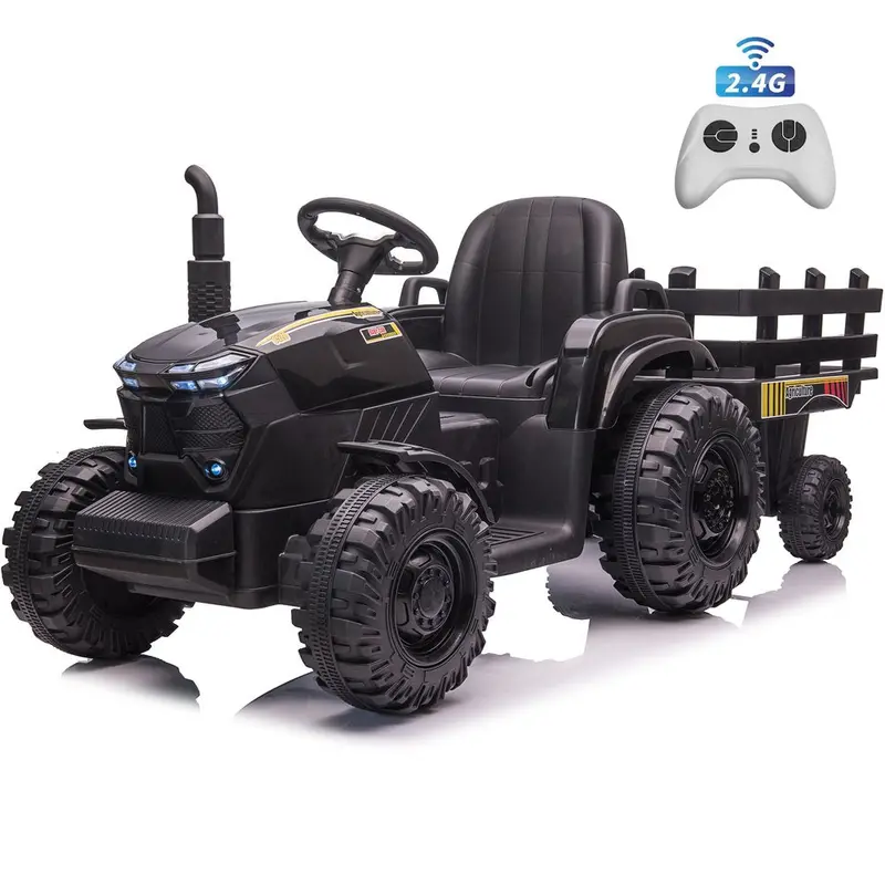 Traktor dziecięcy Joyracer 24V z napędem na pedały, z pilotem, 2 silnikami 200W, odłączaną przyczepą, akumulatorem 9AH