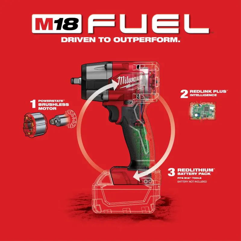 Klucz udarowy Milwaukee M18 FUEL 3/8 o średnim momencie obrotowym z pierścieniem ciernym 2960-20