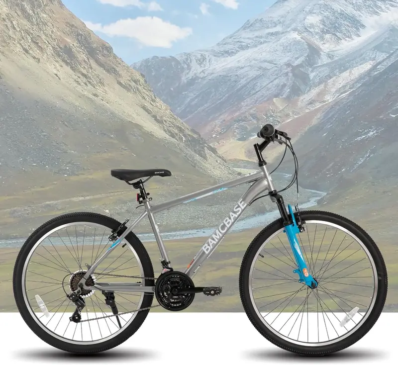 Rower górski typu hardtail unisex 26″ / 27,5″ – 21 biegów, rama stalowa, hamulce V-brake i wygodna geometria