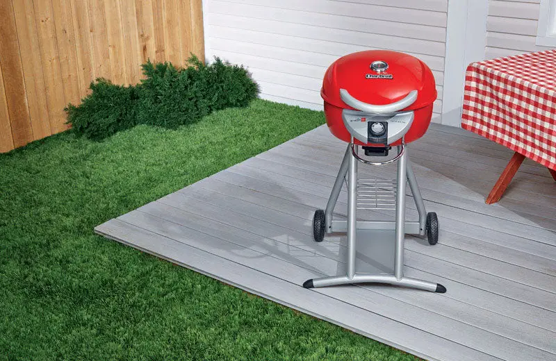 Grill elektryczny Char-Broil Patio Bistro – kompaktowa, czerwona kuchnia zewnętrzna