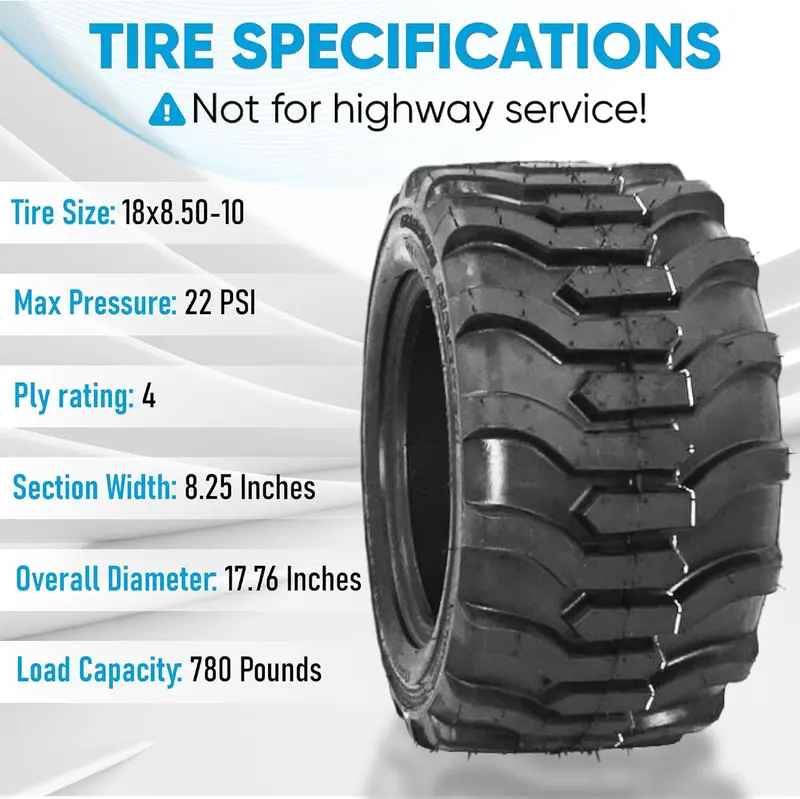 Opona do ciągnika OTR Garden Master 18×8.50-10 R-4, 4-warstwowa, ochrona felgi, do maszyn ogrodowych i kosiarek