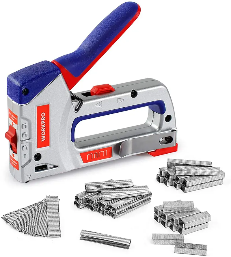 Ręczny zszywacz i pistolet do gwoździ WORKPRO 4 w 1 – zawiera 3000 zszywek i 1000 gwoździ