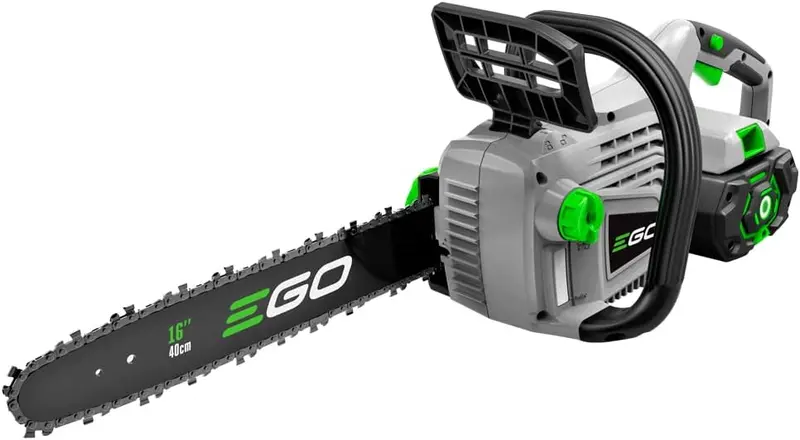 Piła łańcuchowa akumulatorowa EGO Power+ 16″ 56 V, niskie wibracje, w zestawie akumulator 5,0 Ah