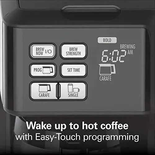Ekspres do kawy termiczny Hamilton Beach FlexBrew – podwójny system parzenia na kapsułki K-Cup lub kawę mieloną, programowalny timer, czarny i ze stali nierdzewnej