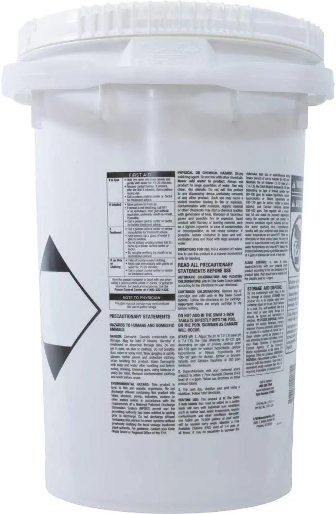 3-calowe, rozpuszczalne tabletki chlorowe – opakowanie zbiorcze 22,7 kg (50 funtów) do czyszczenia basenów i oczyszczania wody.