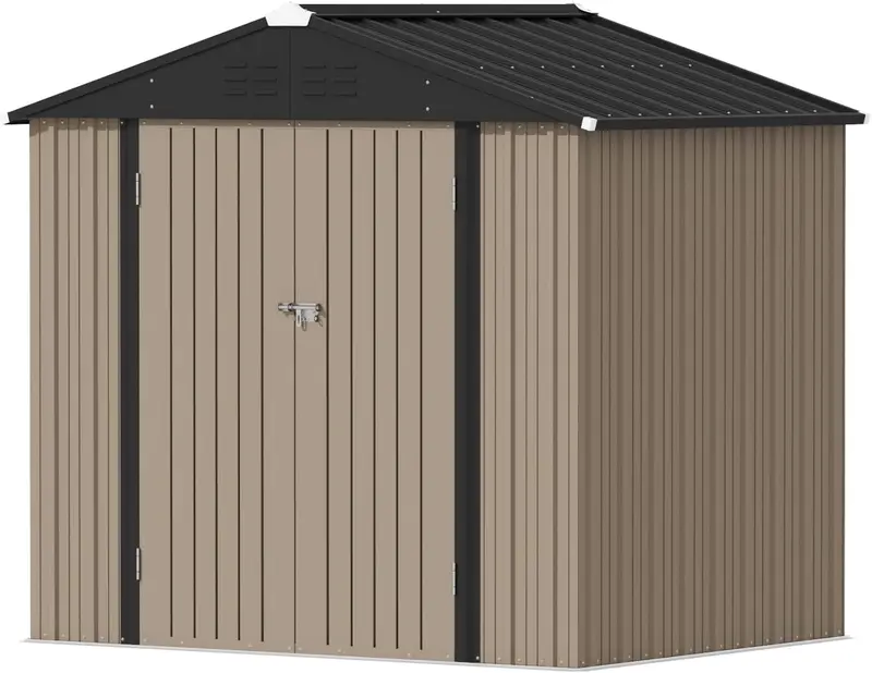 Devoko 5x3ft zamykana stalowa szopa ogrodowa – kompaktowa i bezpieczna metalowa przechowalnia na zewnątrz