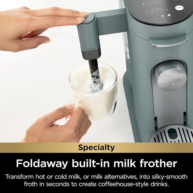 Ekspres do kawy Ninja PB051 na kapsułki i kawę mieloną – 4 metody parzenia, kompatybilny z K-Cup®, maksymalna pojemność filiżanki 700 ml, wyjmowany zbiornik na wodę o pojemności 1,6 litra