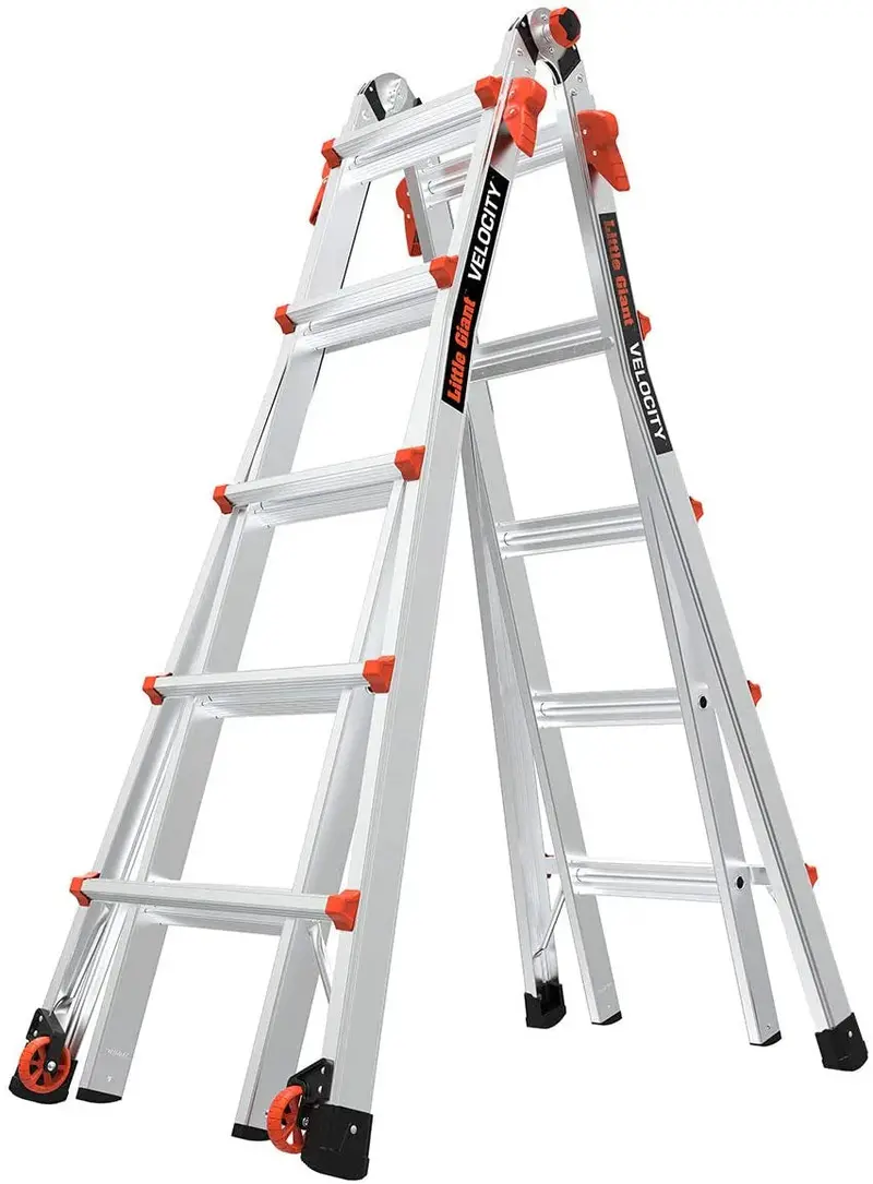 Drabina aluminiowa regulowana, 6,7 m długości — udźwig 136 kg, seria Velocity