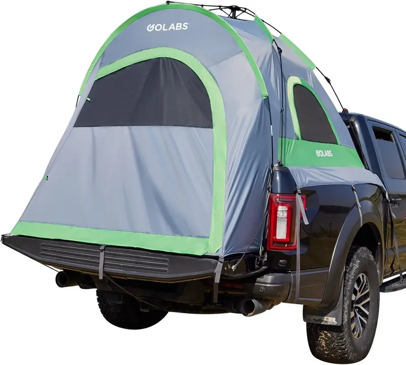 Namiot kempingowy Golabs Truck Tent — gotowy do montażu namiot kempingowy dla 2 osób do samochodów ciężarowych o długości od 1,68 do 1,98 metra z pokrowcem przeciwdeszczowym