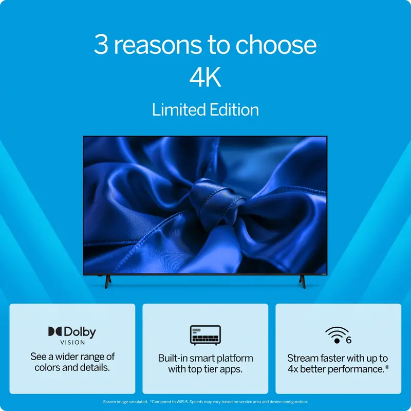 Telewizor VIZIO 50″ 4K LED HDR Smart TV z Dolby Vision, WiFi 6 i wbudowanymi aplikacjami V4K50S-0809