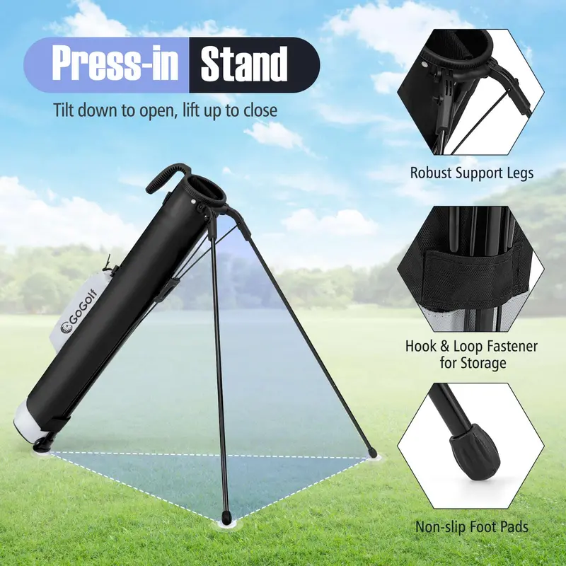 Lekka torba golfowa ze stojakiem, zaprojektowana specjalnie do gry pitch-and-putt.
