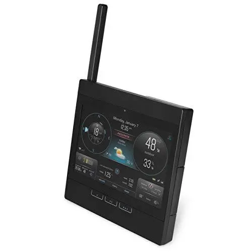 Stacja pogodowa AcuRite Atlas Wi-Fi – dane w czasie rzeczywistym, alerty o burzach i stylowy, czarny design.