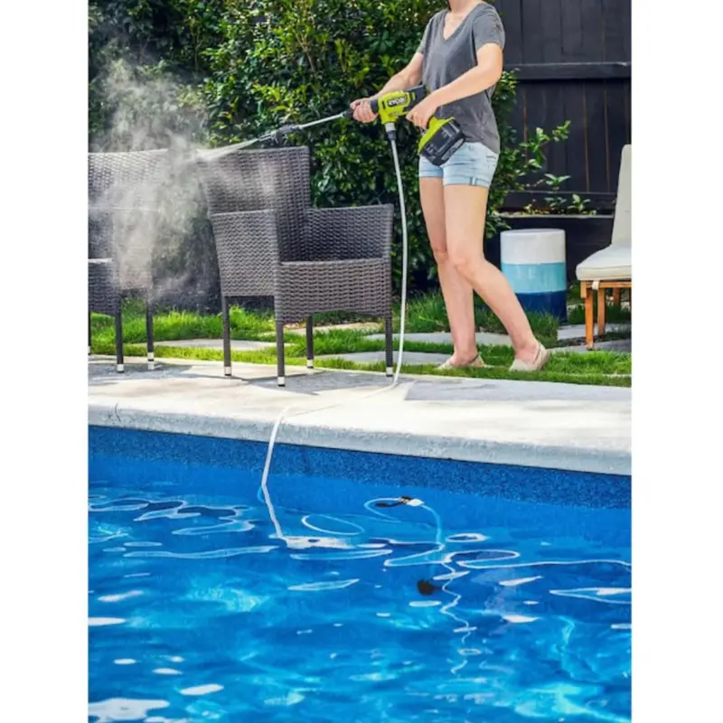 Myjka ciśnieniowa Ryobi ONE+ HP 18 V bezprzewodowa – 600 PSI, 0,7 GPM, wąż ssący 6 metrów