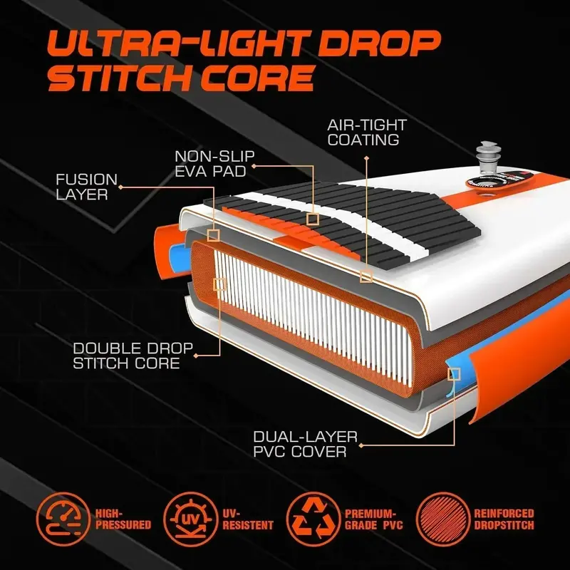 FunWater Ultralight nadmuchiwana deska SUP – wygodna w podróży deska SUP z kompletnym zestawem akcesoriów