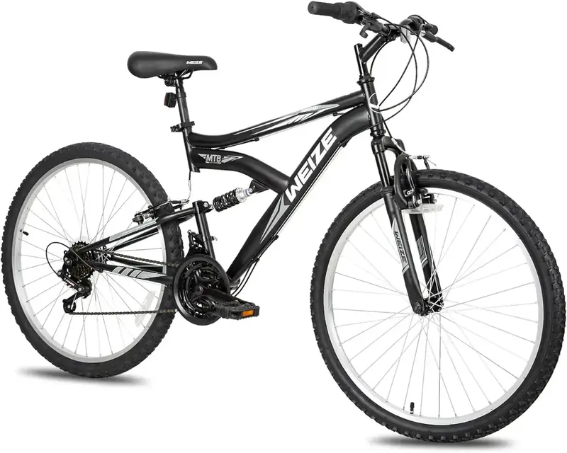Rower górski hybrydowy WEIZE 26″ / 27,5″ — 18-biegowy rower terenowy z pełnym zawieszeniem i ramą ze stali węglowej wysokiej jakości