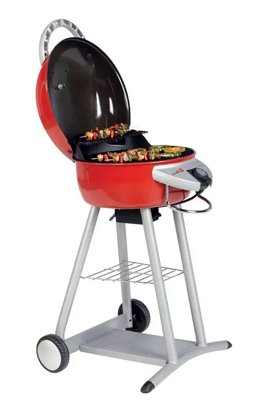 Grill elektryczny Char-Broil Patio Bistro – kompaktowa, czerwona kuchnia zewnętrzna