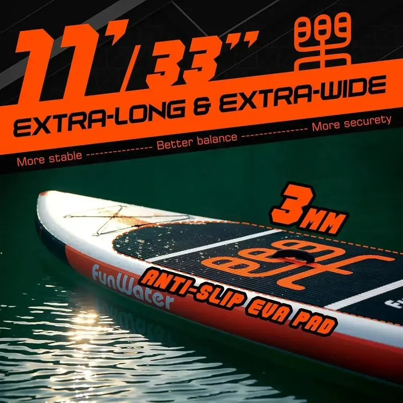 FunWater Ultralight nadmuchiwana deska SUP – wygodna w podróży deska SUP z kompletnym zestawem akcesoriów