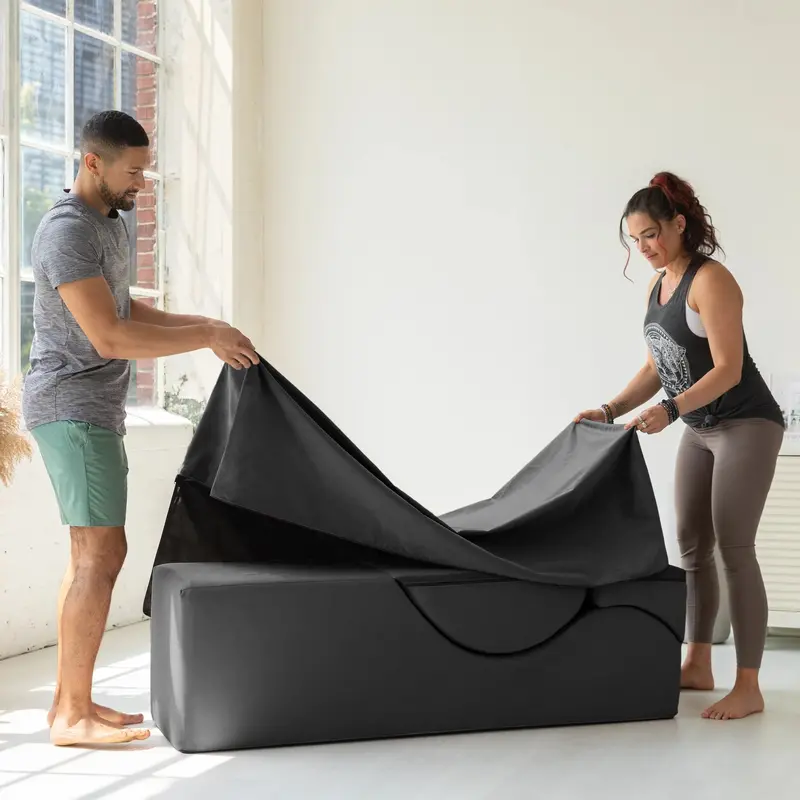 Fotel podnóżkowy Avana Kami 2 w 1 – fotel do jogi i masażu w kolorze Microvelvet