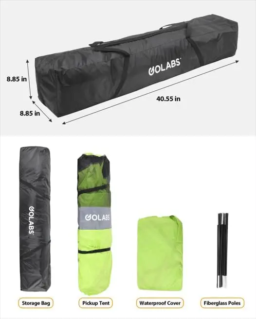 Namiot kempingowy Golabs Truck Tent — gotowy do montażu namiot kempingowy dla 2 osób do samochodów ciężarowych o długości od 1,68 do 1,98 metra z pokrowcem przeciwdeszczowym
