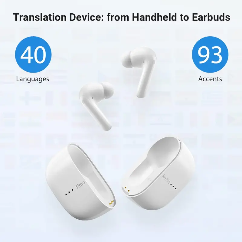 Słuchawki douszne Timekettle M3 Language Translator, dwukierunkowe, z aplikacją online dla 40 języków i 93 akcentów