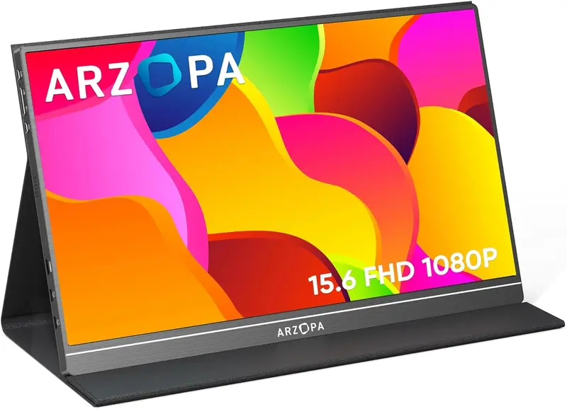 ARZOPA 15,6-calowy przenośny monitor z USB-C i HDMI – ekran Full HD 1080p z HDR i ochroną oczu