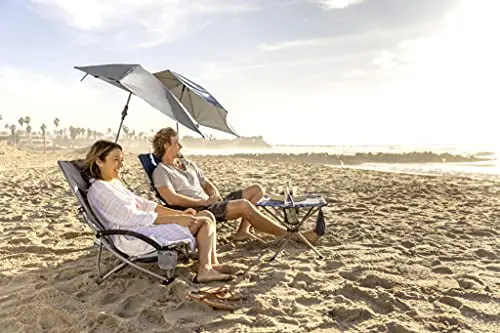 Krzesło plażowe Sport-Brella z regulowanym parasolem z ochroną UPF 50+, szare