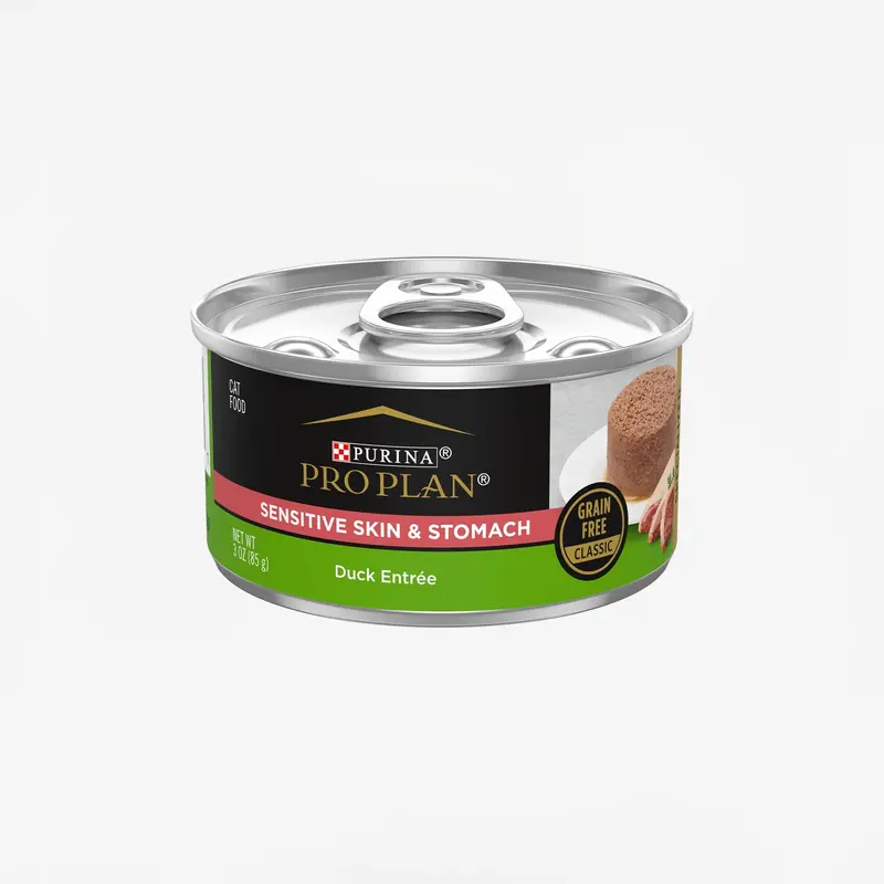 Karma dla dorosłych kotów Purina Pro Plan Focus, startowa z kaczką, wrażliwa skóra i wrażliwy żołądek, wysoka zawartość białka, 85 g