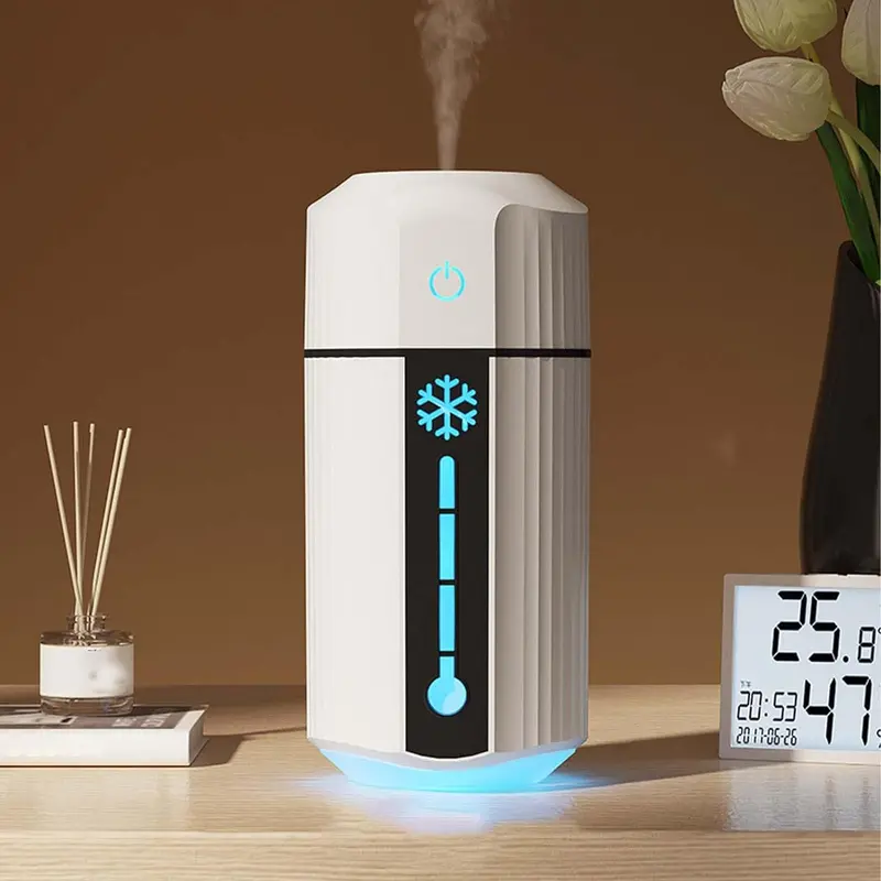 Nawilżacz powietrza CoolMist 750 ml z kolorową lampką nocną USB do sypialni, domu, biura i szklarni – biały
