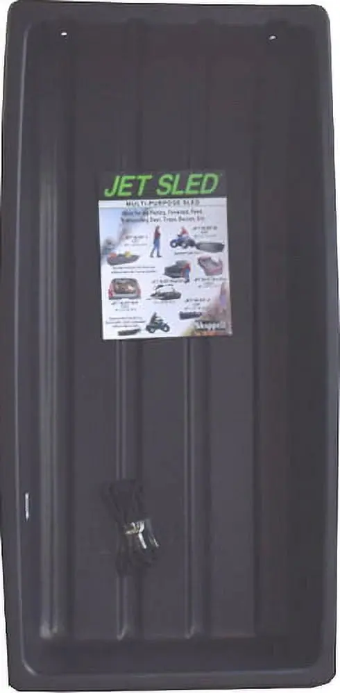 Eagle Claw Shappell Poly Jet Sled – 66-calowe wytrzymałe, duże sanie myśliwskie, bardzo duże czarne sanie transportowe