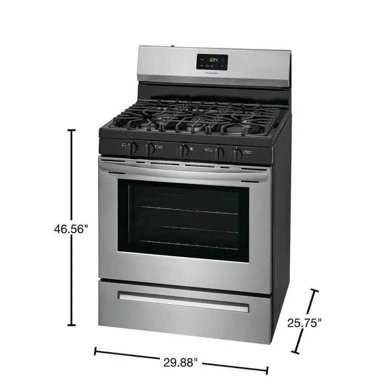 Frigidaire FCRG3052AS – wolnostojąca kuchenka gazowa ze stali nierdzewnej o szerokości 76 cm (30 cali) z pięcioma palnikami