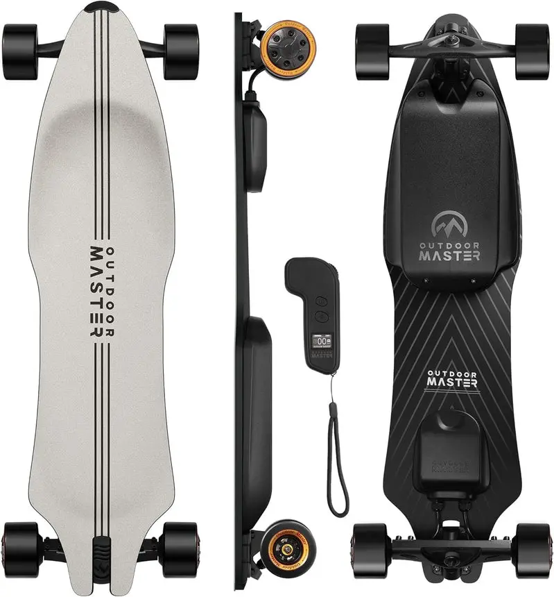 Longboard elektryczny Caribou – dwa silniki o mocy 1000 W, prędkość maksymalna 51 km/h, zasięg 42 km