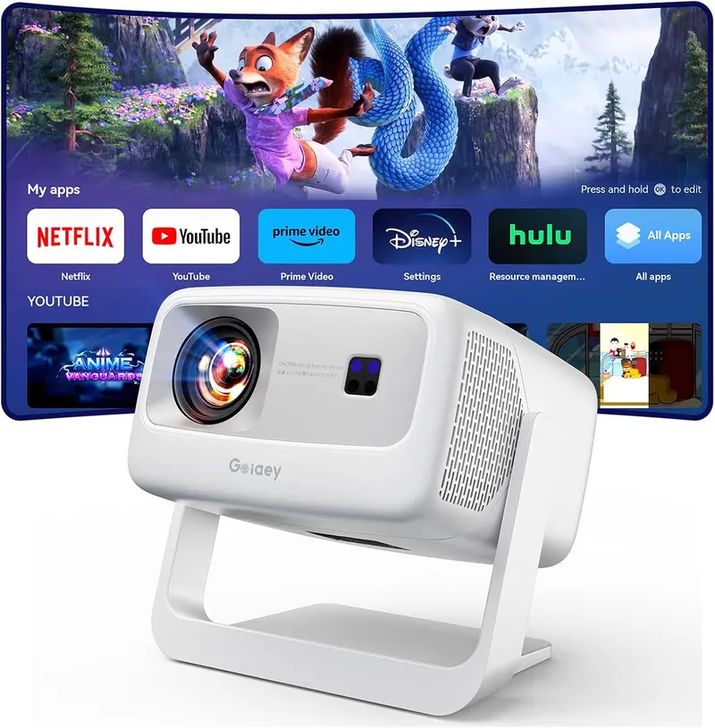 Inteligentny projektor 4K z technologią HDR10+, obsługą telewizji na żywo, dźwiękiem Dolby o mocy 50 W i ponad 3000 aplikacji