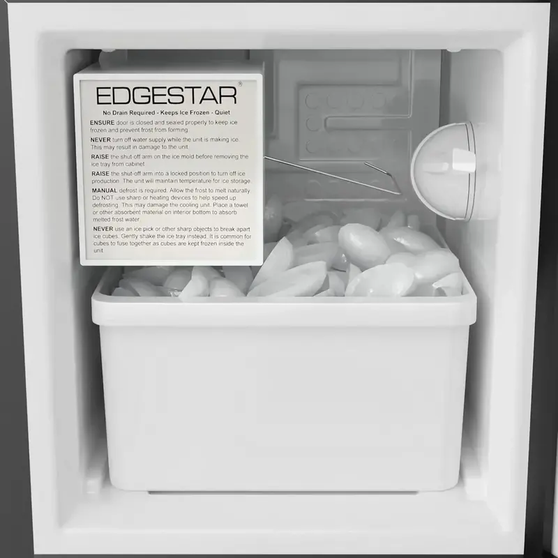 Wbudowana kostkarka do lodu EdgeStar IB121 – szerokość 38 cm, pojemność 5,4 kg, dzienna produkcja 6,8 kg