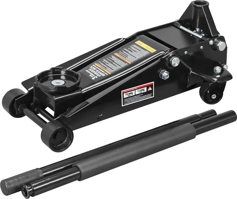 Podnośnik hydrauliczny o udźwigu 3 ton, wytrzymały – podwójna pompa szybkiego podnoszenia, wykończenie w kolorze czarnym, model W8303-B