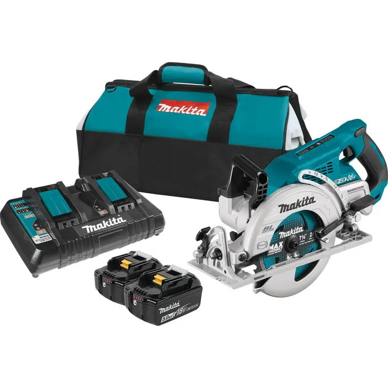 Makita 18V X2 LXT 5,0 Ah litowo-jonowa (36 V) bezszczotkowa akumulatorowa pilarka tarczowa z rękojeścią tylną 7-1/4
