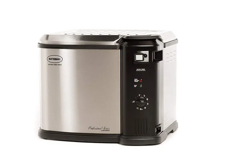Elektryczna frytkownica do indyka Butterball XL — pojemność 9 kg, sterowanie analogowe, cyfrowy timer i funkcje bezpieczeństwa