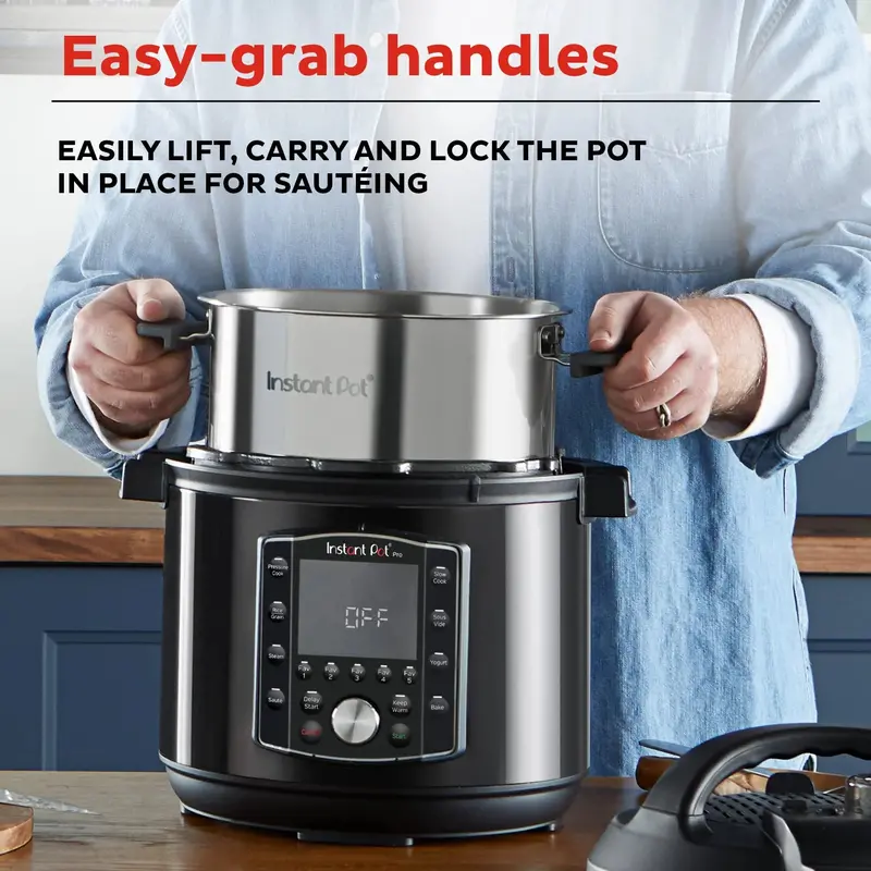 Szybkowar Instant Pot Pro o pojemności 8 litrów — inteligentne urządzenie 10 w 1 do gotowania ryżu, zbóż, zup, jogurtu i nie tylko