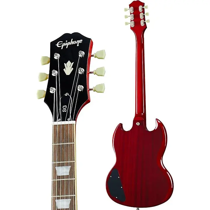 Gitara elektryczna Epiphone SG Standard – klasyczne wykończenie w kolorze wiśniowo-czerwonym, dwa przetworniki humbucker, smukły profil gryfu