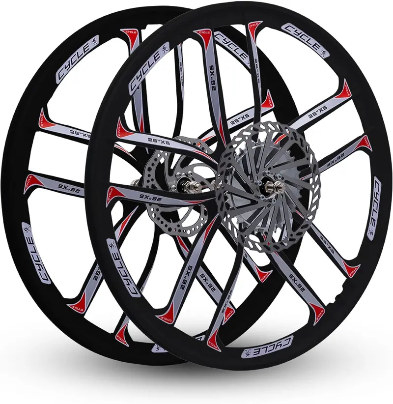 Zestaw kół aluminiowych BBR Tuning STAR 26 cali z 10 szprychami – wytrzymałe obręcze aluminiowe do rowerów z napędem silnikowym, przystosowane do hamulców tarczowych.