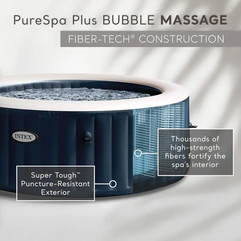 Nadmuchiwane jacuzzi Intex PureSpa Plus dla 6 osób — energooszczędna wanna z hydromasażem i izolowaną pokrywą