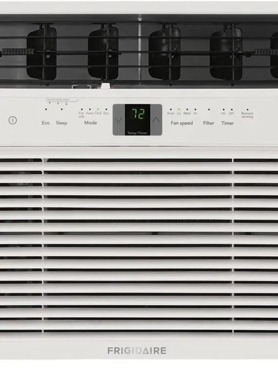 Klimatyzator okienny Frigidaire FFRA051WAE o mocy 5000 BTU, z regulacją temperatury, zmywalnym filtrem, biały
